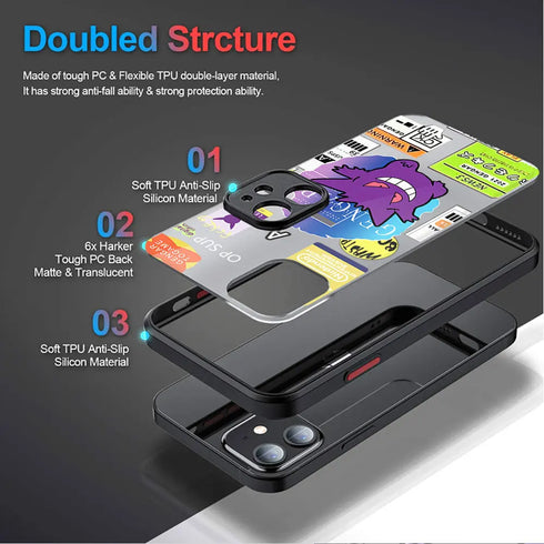 Pokemon Gengar Soft Case for iPhone 15 to SE - Phone Coque Cover